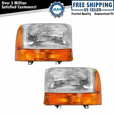 #ad Headlights Lamp Corner Turn Signal Left amp; Right Set for Ford F250 F350 Excursion $127.18