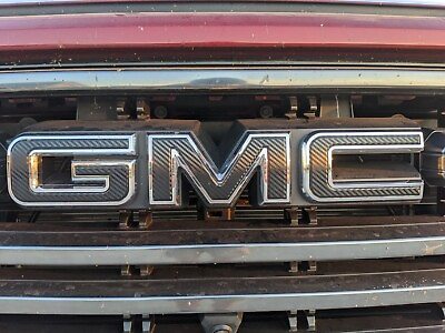 Precut DECALS for GMC Sierra Emblem CARBON BLACK Overlays Front amp; Rear Set $17.99