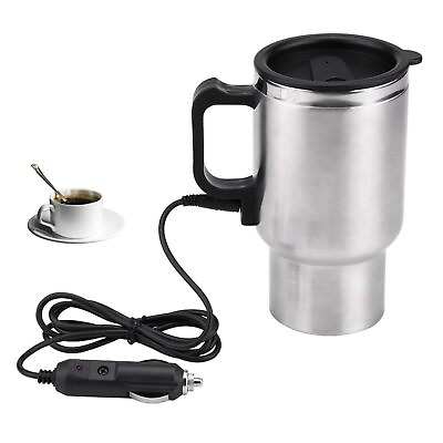 #ad Car Electric Cup 12V 450ml Electric Coffee Mug Stainless Steel Travel Heati... $28.26