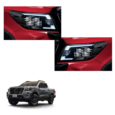 #ad Front Head Lamps Light Cover Carbon For Nissan Navara Pro 4X 4x4 2021 2022 $183.71