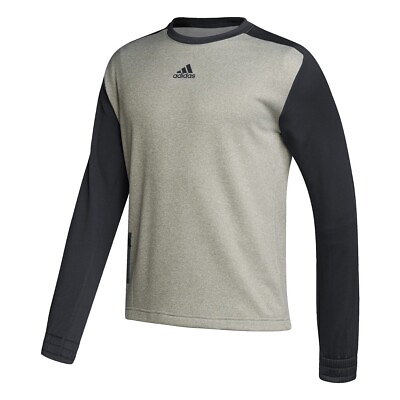 #ad Adidas Men#x27;s Team Issue Long Sleeve Tee BLACK GRAY M $38.33