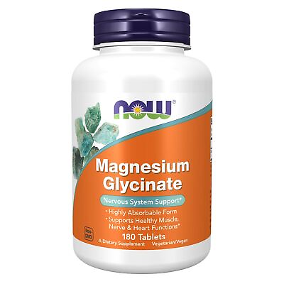 #ad NOW FOODS Magnesium Glycinate 180 Tablets $23.17
