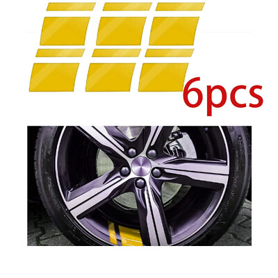 #ad 6pcs Yellow Universal Car Wheel Rim Decal Hash Mark Sticker Reflective $5.99