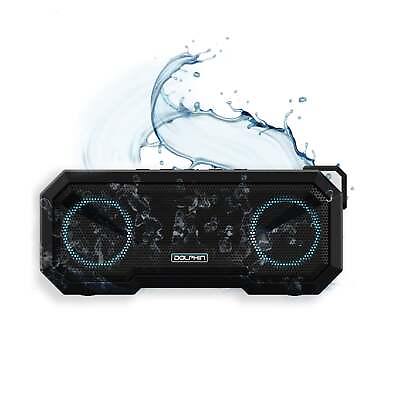 #ad Dolphin DR 40 IPX7 Waterproof Bluetooth Boombox Speaker with LED Woofer Lights $24.99