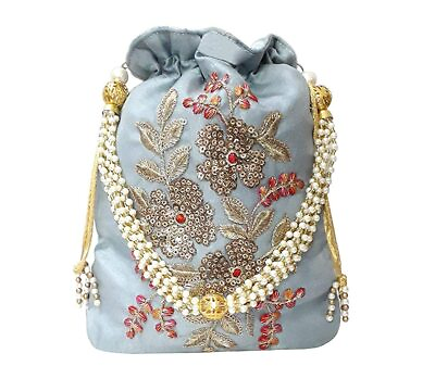 #ad New Traditional Ethnic Women Potli Clutch Bag Handbag $47.05