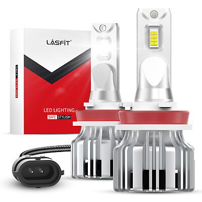 #ad LASFIT H11 LED Headlights Kit Low Beam Bulb Super Bright 6000K Cool White 5000LM $32.99
