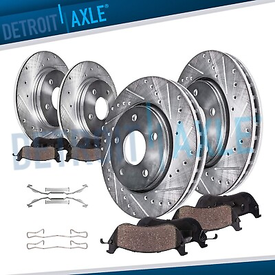 #ad 8pc Front Rear DRILLED Rotors Brake Pads for 2013 2016 Ford Fusion Lincoln MKZ $183.71