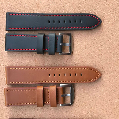 #ad Genuine Leather Watch Band Wristwatch Strap Buckle 18 20 22 24mm Mens Women LOT AU $3.24