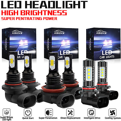 #ad For Toyota Highlander 2014 2019 6x 6000K LED Headlight Fog Light Bulbs Combo Kit $36.99