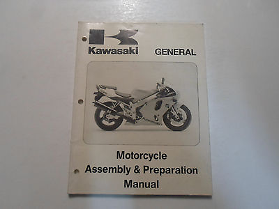 #ad 1996 Kawasaki General Motorcycle Assembly amp; Preparation Manual STAINED FACTORY $7.95