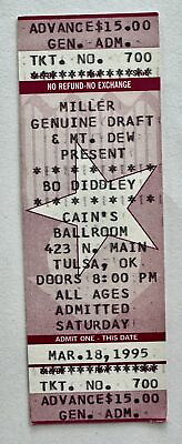#ad Bo Diddley Unused Concert Ticket 1995 Tulsa OK $4.23