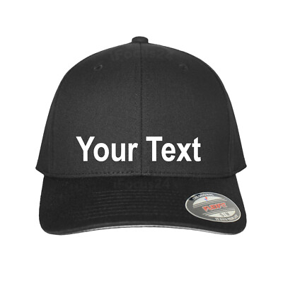 Custom Made Grandpa Papa Fitted Flex Fit Black Cap Personalized Christmas Gift $19.99