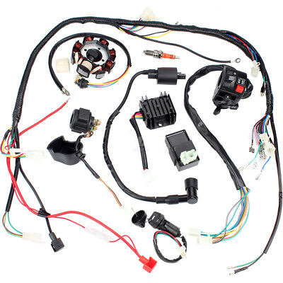 #ad Electric Wiring Harness Wire Loom CDI Stator Kit For 150CC 200CC 250CC ATV Quad $43.49