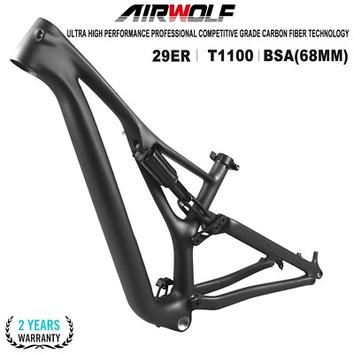 #ad #ad AIRWOLF T1100 Carbon Fiber XC Full Suspension Mountain MTB Bike Frame 29 12*148 $799.99