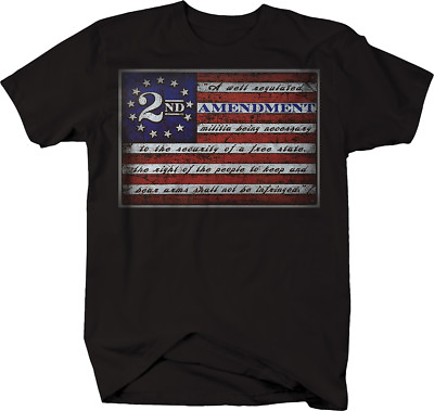 #ad 2nd Amendment American Flag NRA GunRights T Shirt $19.95