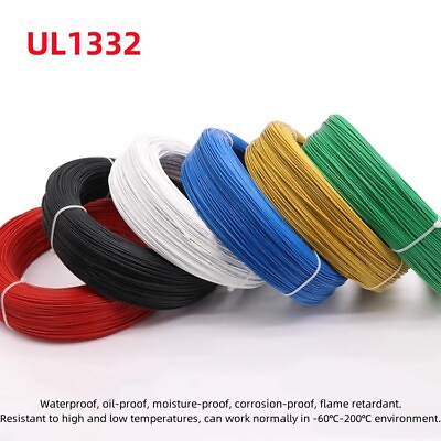 #ad 12 28AWG UL1332 Teflon High Temperature Wire PTFE Cable Wire Insulated Wire $2.38