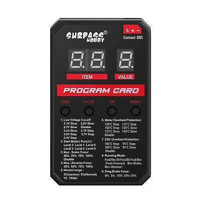 #ad Surpass Hobby ESC Programming Card RC Car Electronic Speed Controller LED Pro... $29.28