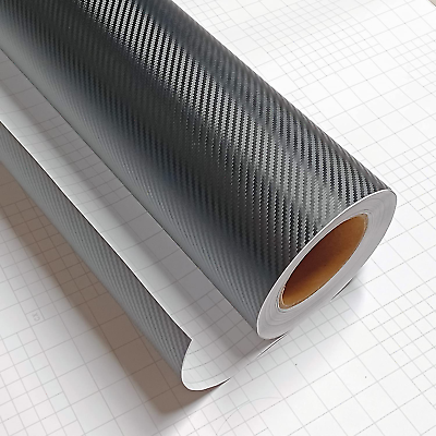 #ad #ad 3D Carbon Fiber Film Twill Weave Vinyl Sheet Roll Wrap 12quot; X 60quot; Black $12.90