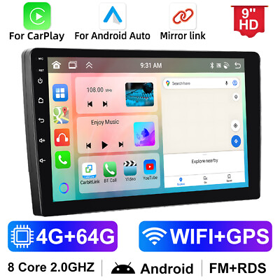 #ad 9quot; 4G64G 8Core Android 13.0 Double 2 Din Car Stereo Radio CarPlay GPS DSP WIFI $109.99