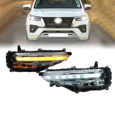 #ad LED Daytime Running Lights Yellow Turn Signal Lamp For Toyota Fortuner 2021 2023 $231.99