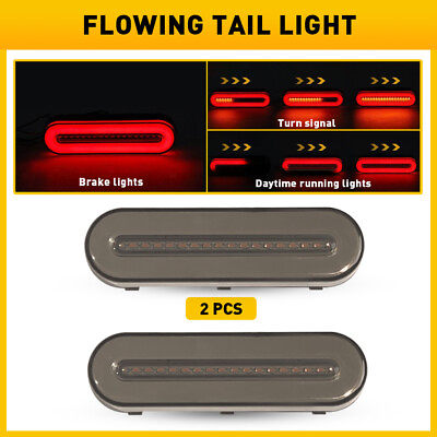 #ad 2x Motorcycle LED Tail Light Bar Brake Stop Turn Signal Flowing Running ATV UTV $19.99