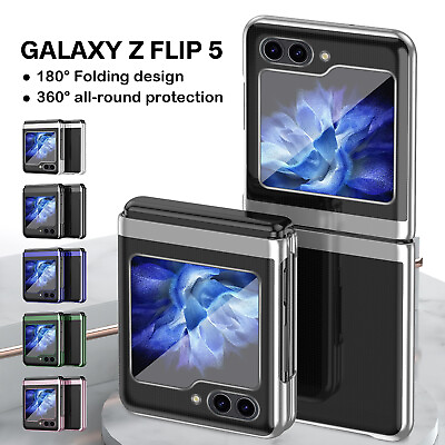 #ad For Samsung Galaxy Z Flip 5 Flip 4 3 Plating Shockproof Bumper Slim Clear Case $3.67