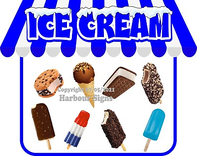 #ad Ice Cream DECAL Choose Your Size Color Food Truck Concession Vinyl Sticker $83.99