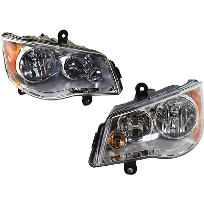 #ad CAPA Halogen Headlight Chrome Int. Left and Right For 11 20 Dodge Grand Caravan $180.50