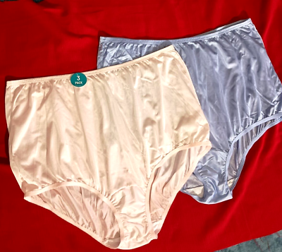 #ad Vanity Fair Set of 2 Briefs Size 10 3XL Silky Nylon Briefs Perfectly Yours NEW $12.42