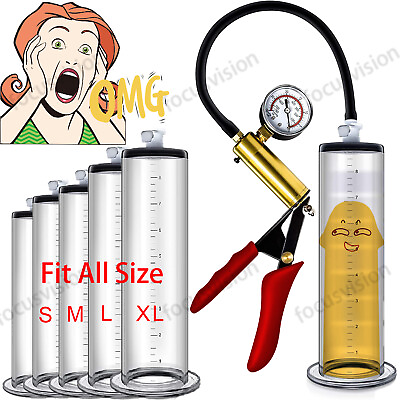 #ad Men Male Penis Pump Male Enhancer Enlarger Enlargement Cylinder Hand Pump For ED $37.99
