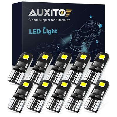#ad 10Pcs AUXITO T10 194 168 W5W SMD LED White CANBUS Error Free Wedge Light Bulb EI $8.39