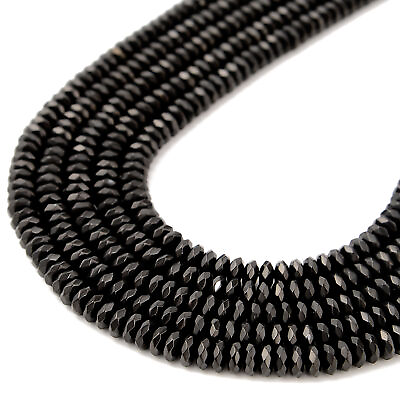 #ad Titanium Black Hematite Faceted Rondelle Beads 2x3mm 2x4mm 3x4mm 3x6mm 15.5#x27;#x27;Str $8.49