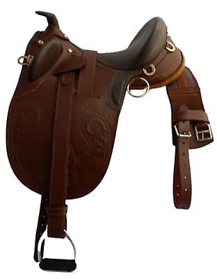 #ad Australian Horse Leather Saddle Embossed Flap with horn 10quot; To 18quot; $538.99