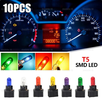 #ad 10pcs T5 SMD Car LED Dashboard Instrument Interior Light Bulbs Accessories $10.86