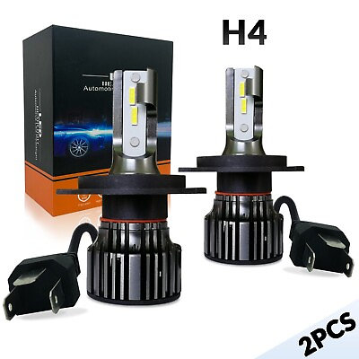 #ad 2× H4 9003 LED Headlight Bulbs High Low Beam Conversion Kit 6500K White $21.16