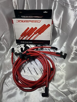 #ad #ad JDMSpeed Motor Spark Plug Wires Red High Performance Ignition Cables Full Set $18.74