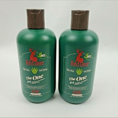 #ad Chi for Men Red Deer The One 3 In 1 Shampoo Conditioner Body Wash 12oz 2 Pack $60.00