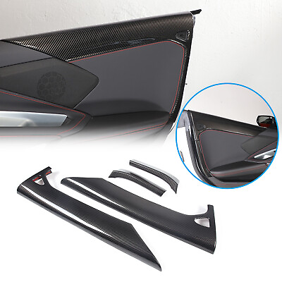 #ad #ad Carbon Fiber Style Inner Interior Door Panel Cover Trim For Corvette C8 20 23 US $159.99