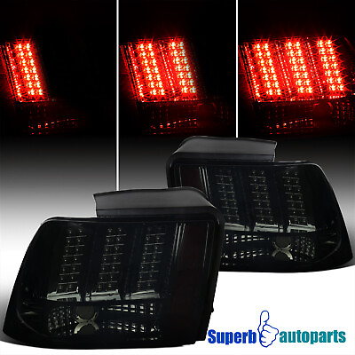 #ad Fits 1999 2004 Ford Mustang LED Sequential Tail Lights Signal Brake Lamps Smoke $147.98