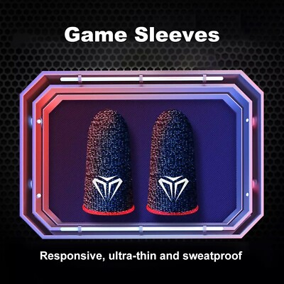 #ad Pair of PUBG Finger Cover Sweat Proof Gaming Thumb Sleeve Red Lining COD Mobile $4.55