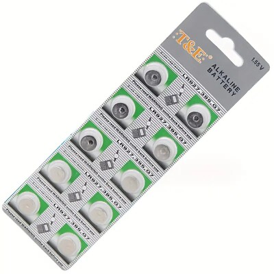 #ad 10 Pack SR927SW 395 399 AG7 Battery Button Cell Watch Alkaline Free Ship $2.79