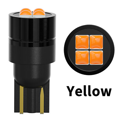 #ad 2pcs T10 3030 Car LED Light 4SMD License Plate Dome Bulb Side Marker Lamp Yellow $6.40