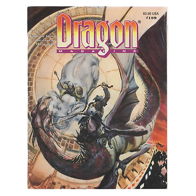 #ad TSR Dragon Magazine Issue #189 ADamp;D DND Damp;D January 1993 Pre owned OOP THG $5.79