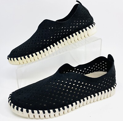 #ad Ilse Jacobsen Shoes Womens Size EU 37 US 6.5 Tulip Black Slip On Sneakers $29.80