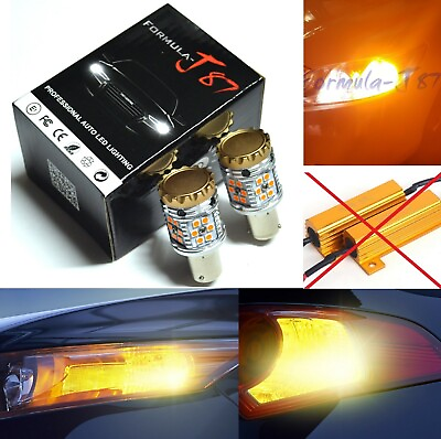 #ad Hyper Flash Free LED Light 1156 Amber Two Bulbs Rear Turn Signal Replace Lamp OE $36.00