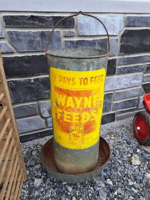 #ad Vintage Wayne Feeds Hanging Chicken Feeder $165.00