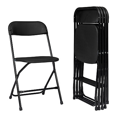 #ad 10pcs Injection Molding Classic Garden Plastic Folding Chair Black $274.42
