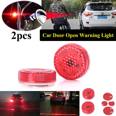 #ad 2x Anti collid Universal Car Door LED Opened Warning Flash Light Kit Wireless $12.62