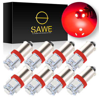 #ad 8 x SAWE Red T11 BA9S T4W H6W 1895 57 5 SMD LED Light Bulb Lamp for Dome Map $9.98