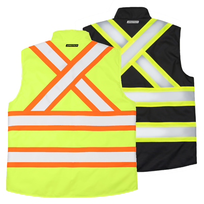 #ad Hi Vis Visibility Reversible Bodywarmer Safety JORESTECH Vest With X on Back $37.99